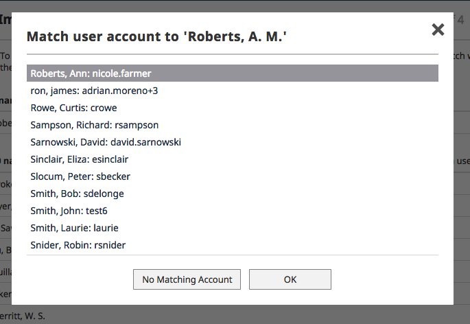 Select different user account pop-up